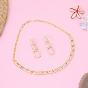 Gold Plated American Diamond Jewellery Set